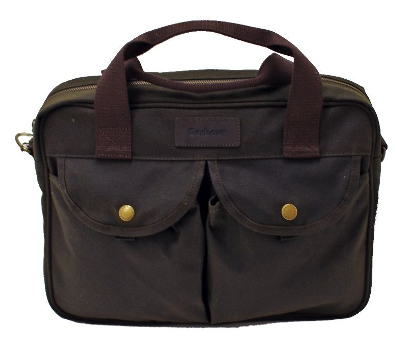 barbour leather laptop bag